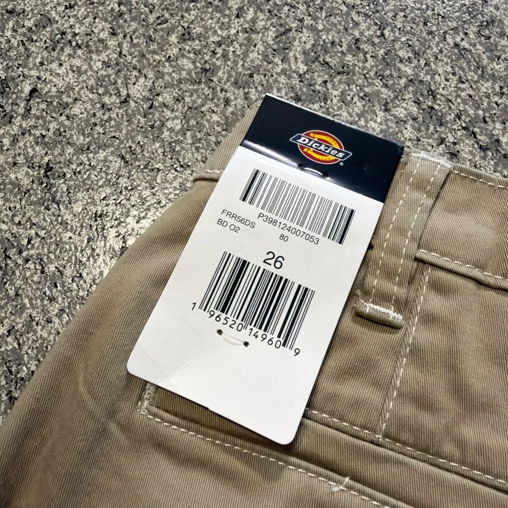 Dickies Shorts Womens 26 High Rise Cargo Pockets Khaki Beige 2
